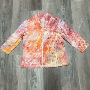Chico's Pink and Orange Paisley Jacket
